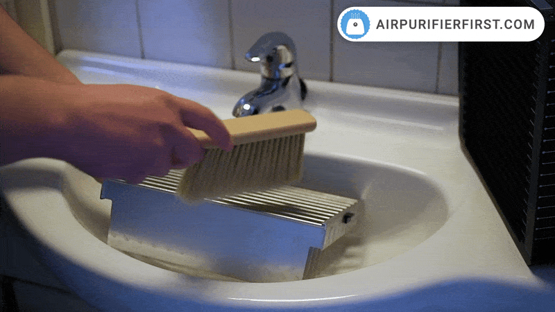 Washing the filter in the sink