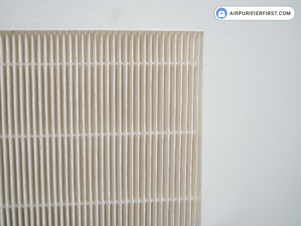 A close-up view of a HEPA filter