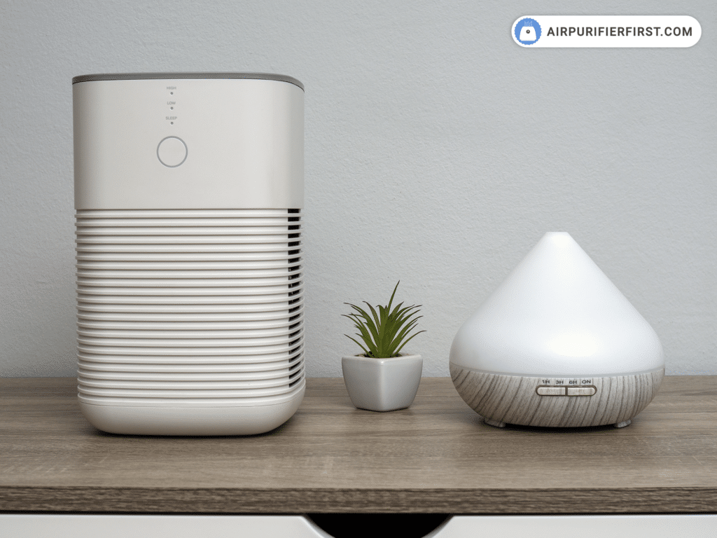 An air purifier and diffuser - side by side