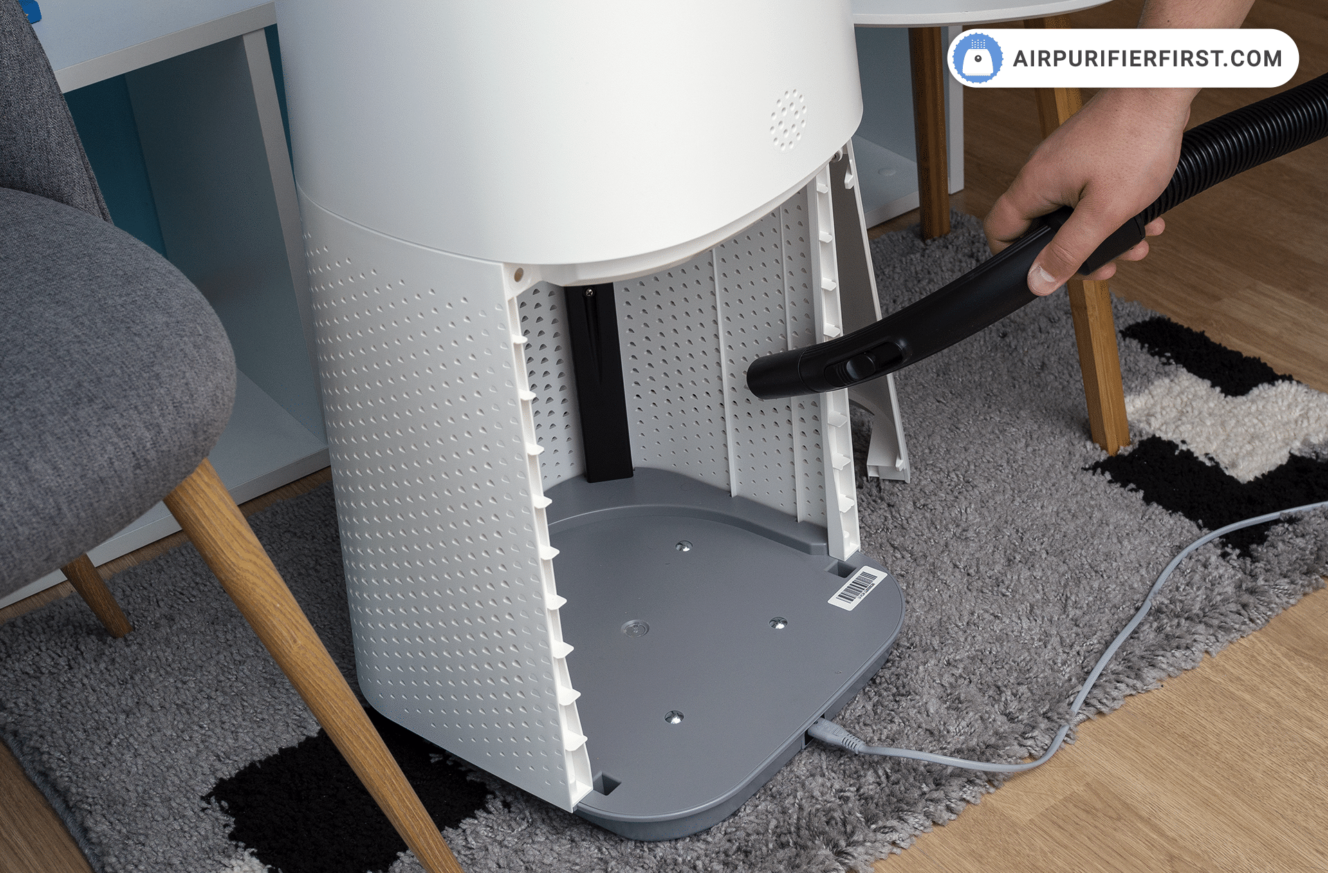 Vacuuming inside of air purifier