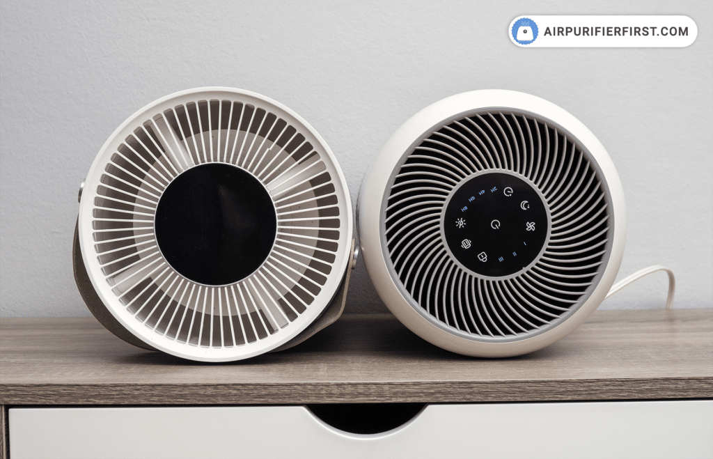 Smartmi P1 and Levoit Core 300 fan grilles on top