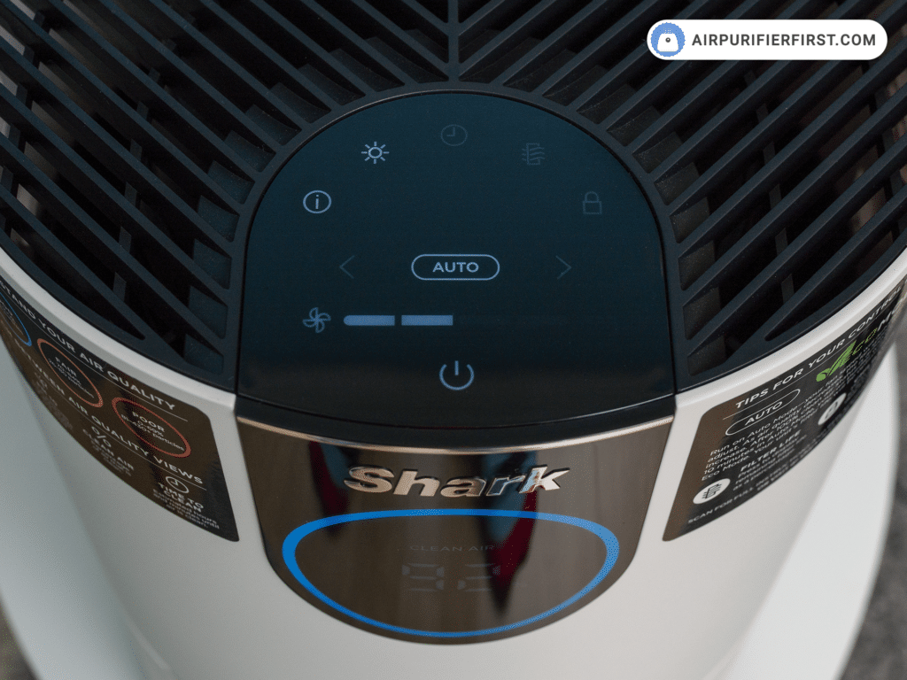 Shark HP102 Air Purifier - Control panel
