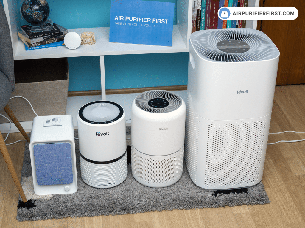 I placed the Levoit Core 600S side-by-side with several smaller Levoit air purifiers