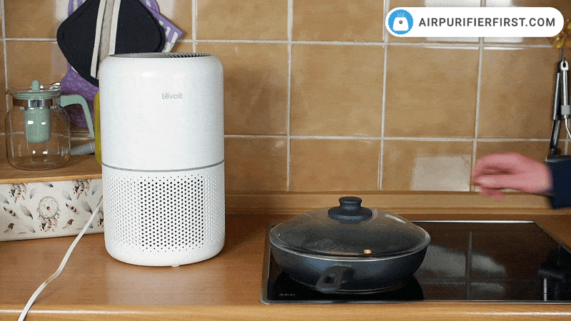 Using an air purifier while cooking to remove bad odors